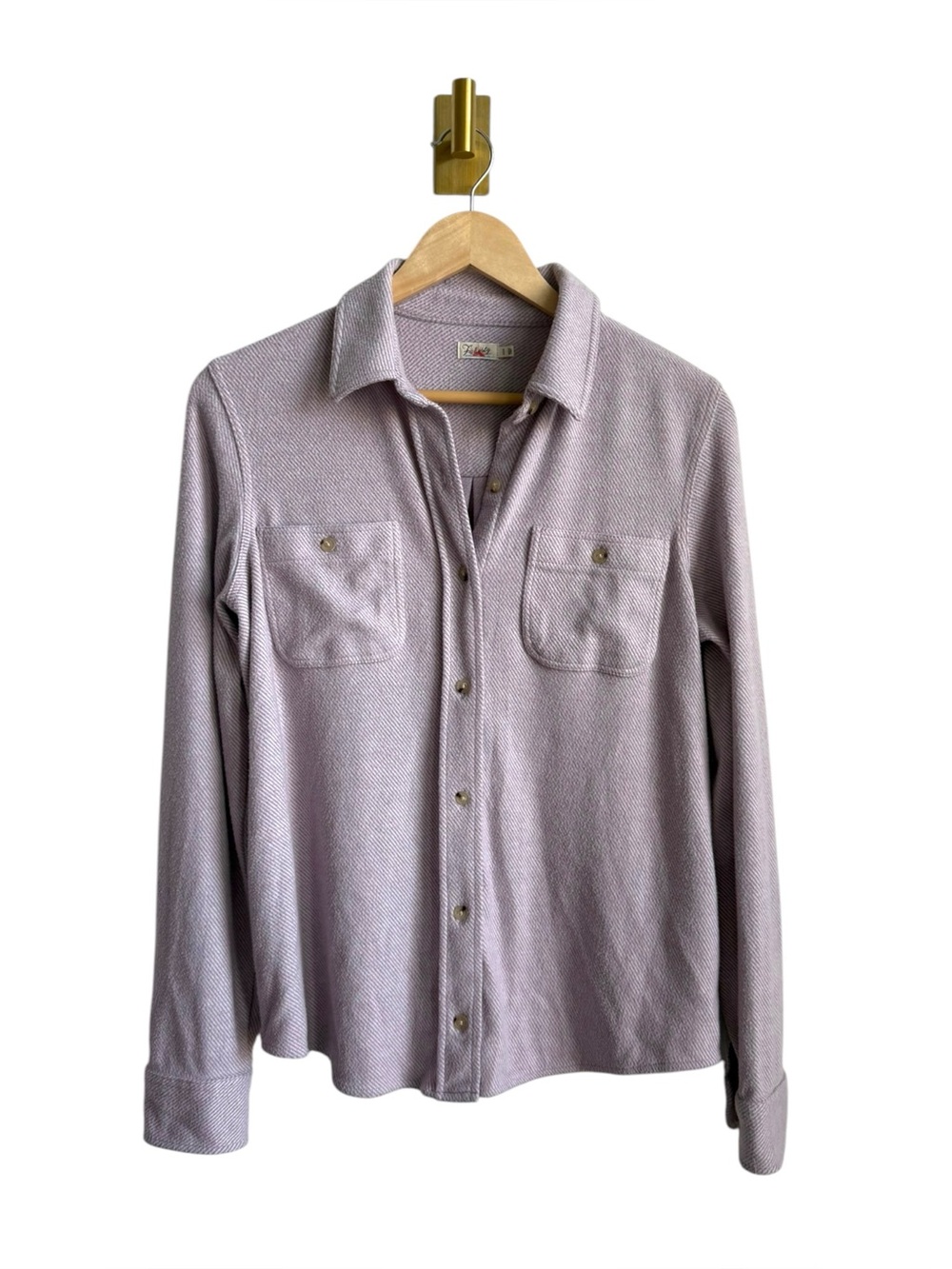 Faherty Legend Sweater Shirt Purple Micro Stripe Button Down Medium
